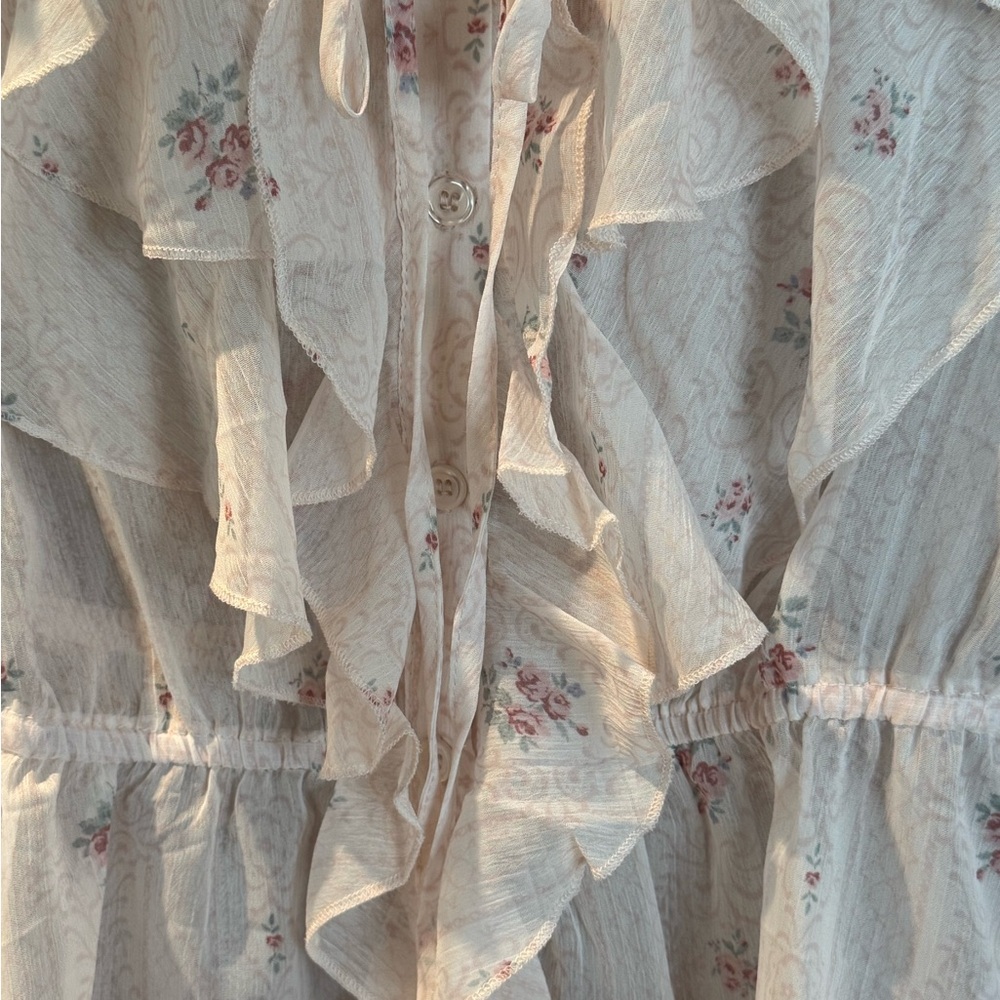 Francesca’s Rose Ruffle Blouse - Picture 3 of 4